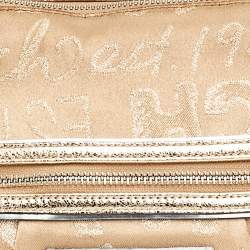 Pre Owned حقيبة يد كوتش بوبي غليم جلد وكانفاس مميز بيج