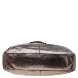 Pre Owned Coach Metallic Leather Julia Hobo