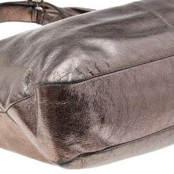 Pre Owned Coach Metallic Leather Julia Hobo