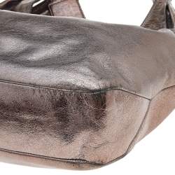 Pre Owned Coach Metallic Leather Julia Hobo