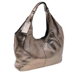 Pre Owned Coach Metallic Leather Julia Hobo