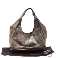 Pre Owned Coach Metallic Leather Julia Hobo