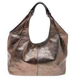 Pre Owned Coach Metallic Leather Julia Hobo