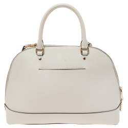 Pre Owned Coach White Leather Sierra Dome Satchel
