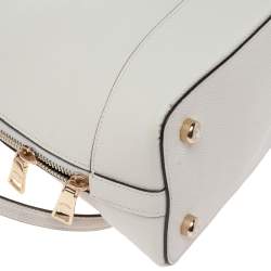 Pre Owned Coach White Leather Sierra Dome Satchel