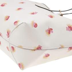 Coach White Coated Canvas And Leather Pop Floral Print City Tote