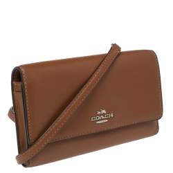 مملوكة مسبقًا Coach Brown Leather Convertible Trifold Wallet