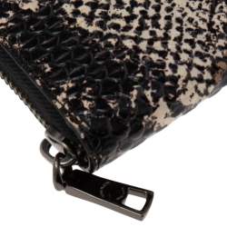 Coach Multicolor Python Embossed Leather Accordion Zip Around  Wallet