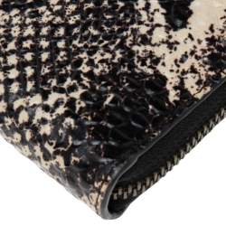 Coach Multicolor Python Embossed Leather Accordion Zip Around  Wallet