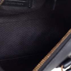 Pre Owned Coach Black/Brown Signature Coated Canvas and Leather Mini Bennett Satchel