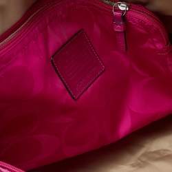 Pre Owned Coach Pink Nylon Getaway Packable Weekender Tote