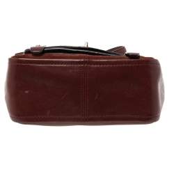 Pre Owned Coach Red Leather And Suede Bleecker Mini Brooklyn Top Handle Bag