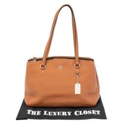 Pre Owned Coach Caramel Brown Leather Stanton Carryall Satchel
