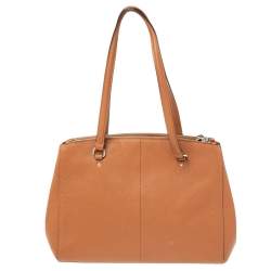 Pre Owned Coach Caramel Brown Leather Stanton Carryall Satchel