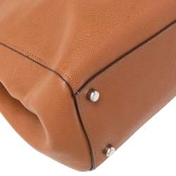 Pre Owned Coach Caramel Brown Leather Stanton Carryall Satchel