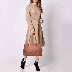 Pre Owned Coach Caramel Brown Leather Stanton Carryall Satchel