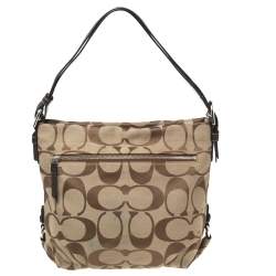 Coach Beige Signature Canvas Hobo