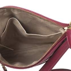 Pre Owned Coach Burgundy Leather Crossbody Messenger Bag