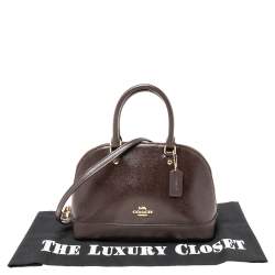 Coach Burgundy Patent and Leather Mini Sierra Satchel