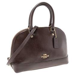 Coach Burgundy Patent and Leather Mini Sierra Satchel
