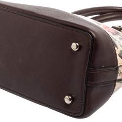 مملوكة مسبقًا حقيبة ساتشل كوتش سييرا جلد وجلد لامع مطبوع زهور بيج/بني صغيرة