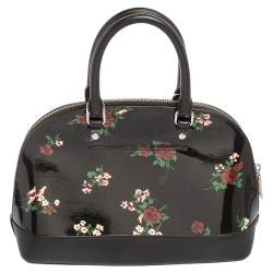 مملوكة مسبقًا Coach Black Flower Patent and Leather Mini Sierra Satchel