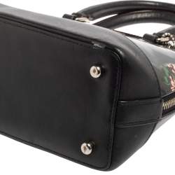 مملوكة مسبقًا Coach Black Flower Patent and Leather Mini Sierra Satchel