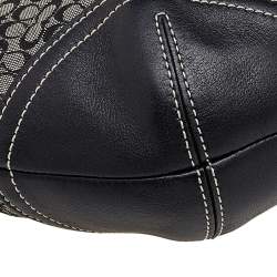 Coach Black Signature Canvas And Leather Buckle Hobo