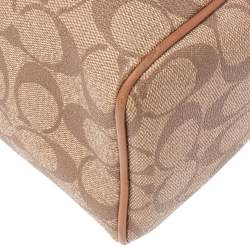 Pre Owned Coach Brown Signature Varsity Stripe Coated Canvas Mini Bennett Satchel