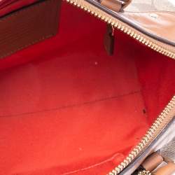 Pre Owned Coach Brown Signature Varsity Stripe Coated Canvas Mini Bennett Satchel