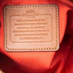 Pre Owned Coach Brown Signature Varsity Stripe Coated Canvas Mini Bennett Satchel