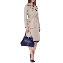 Pre Owned حقيبة ساتشل كوتش إيدي 28 جلد أزرق داكن