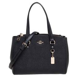 Pre Owned Coach Black Leather Mini Christie Carryall Satchel