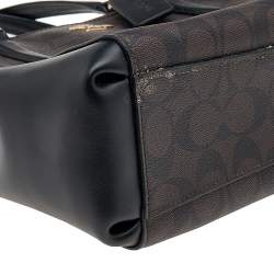 Coach Brown/Black Signature Coated Canvas and Leather Minetta Satchel