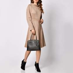 Coach Brown/Black Signature Coated Canvas and Leather Minetta Satchel