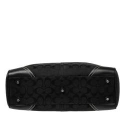 Coach Black Signature Canvas and Leather Hampton Tote