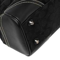 Coach Black Signature Canvas and Leather Hampton Tote