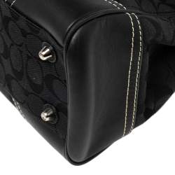 Coach Black Signature Canvas and Leather Hampton Tote