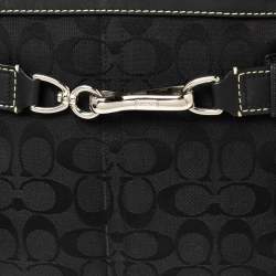 Coach Black Signature Canvas and Leather Hampton Tote