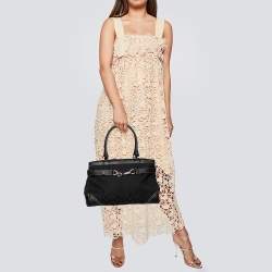 Coach Black Signature Canvas and Leather Hampton Tote
