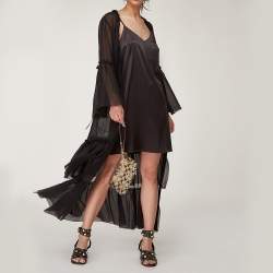 Pre Owned Coach Brown/Beige Signature Canvas and Leather Turnlock Wristlet Pouch