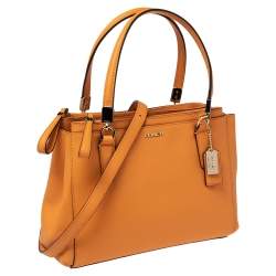 Pre Owned Coach Orange Leather Mini Christie Carryall Satchel