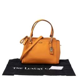 Pre Owned Coach Orange Leather Mini Christie Carryall Satchel