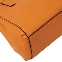 Pre Owned Coach Orange Leather Mini Christie Carryall Satchel