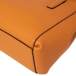 Pre Owned Coach Orange Leather Mini Christie Carryall Satchel