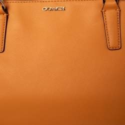 Pre Owned Coach Orange Leather Mini Christie Carryall Satchel