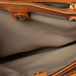 Pre Owned Coach Orange Leather Mini Christie Carryall Satchel