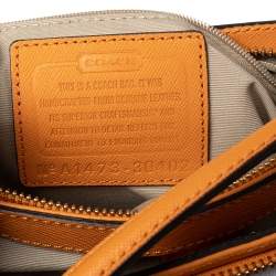 Pre Owned Coach Orange Leather Mini Christie Carryall Satchel