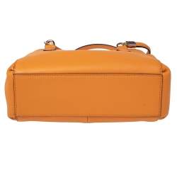 Pre Owned Coach Orange Leather Mini Christie Carryall Satchel