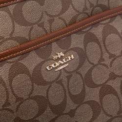 Coach Beige Signature Coated Canvas and Leather File Messenger Bag